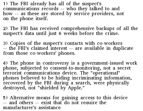 logical argument that the FBI already has what they need
