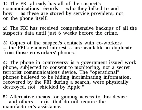 logical argument that the FBI already has what they need